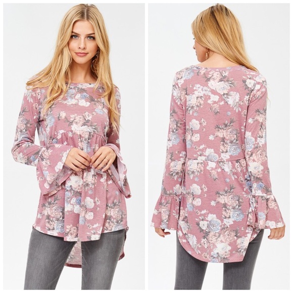 LAST 1!! 🌸Floral Print Ruffle Sleeve Tunic - Picture 3 of 3